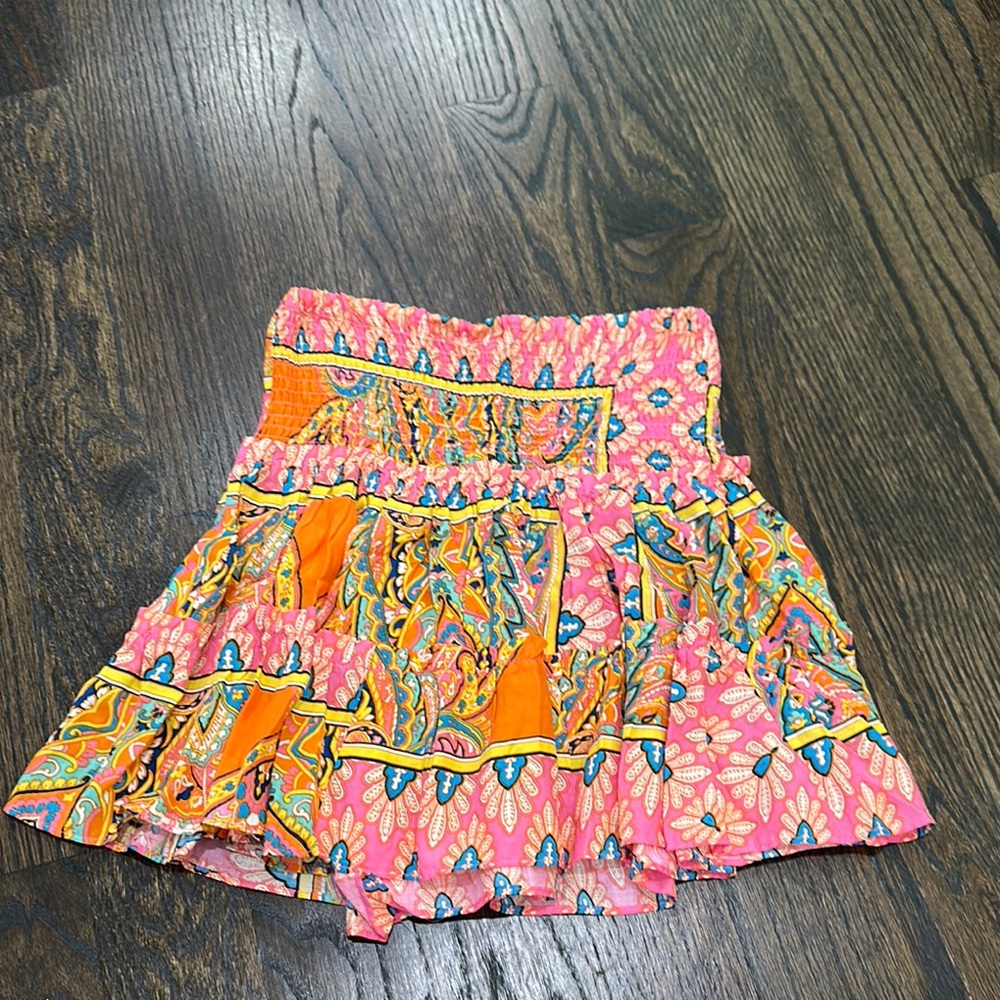 Olivaceous Gab and Kate Smock Waist Skirt